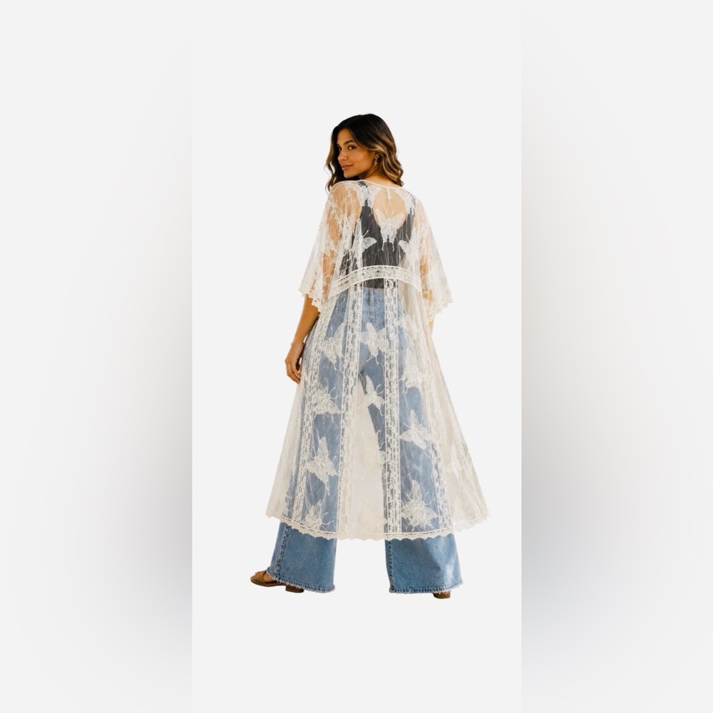 Vince Camuto White Embroidered Sheer Floral Top